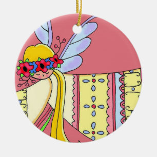 Ornement Rond En Céramique Peu d'ange