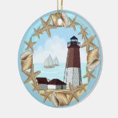 Ornement Rond En Céramique Phare de Point Judith (Gauche)