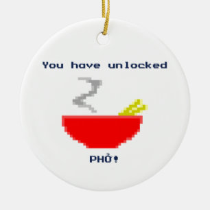 Ornement Rond En Céramique Pho à 8 bits