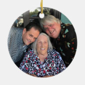 Ornement Rond En Céramique Photo familiale simple recto sur mesure Noël (Dos)