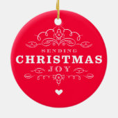 Ornement Rond En Céramique PHOTO VACANCES ORNAMENT mignon brillant lapin rose (Dos)