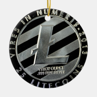 Ornement Rond En Céramique pièces de monnaie de litecoin