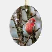 Ornement Rond En Céramique Pinson pourpre (Droite)