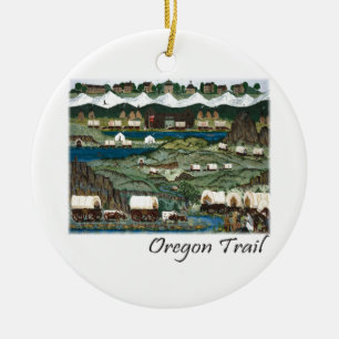 Ornement Rond En Céramique Piste de l'Oregon