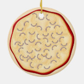 Ornement Rond En Céramique Pizza aux oignons (Dos)