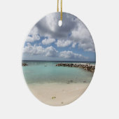 Ornement Rond En Céramique Plage sur l'île de Palm - Aruba (Droite)