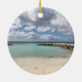 Ornement Rond En Céramique Plage sur l'île de Palm - Aruba (Dos)