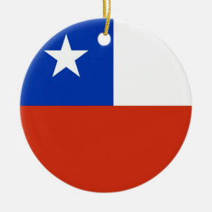 Ornement Rond En Céramique Plaine de drapeau du Chili
