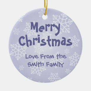 Ornement Rond En Céramique Planeur de sucre de Noël (ajoutez votre message)