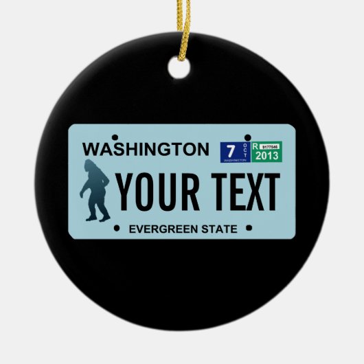 Ornement Rond En Céramique Plaque de licence Washington Sasquatch (Devant)