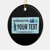 Ornement Rond En Céramique Plaque de licence Washington Sasquatch (Gauche)