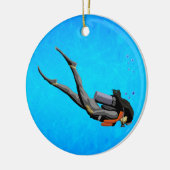 Ornement Rond En Céramique Plongée en SCUBA (Gauche)