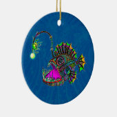 Ornement Rond En Céramique Poisson de pêche électrique (Droite)