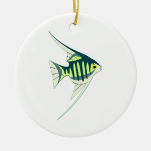 Ornement Rond En Céramique Poisson tropical