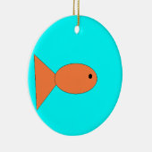 Ornement Rond En Céramique poissons rouges nageant dans l'océan, art par les (Droite)