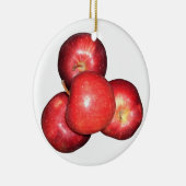 Ornement Rond En Céramique Pommes rouges sucrées et crêpes - Impression de fr (Droite)
