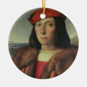 Ornement Rond En Céramique Portrait de della Rovere, duc de Francesco