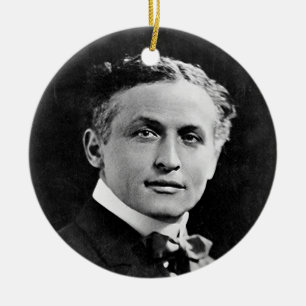 Ornement Rond En Céramique Portrait de magicien américain Harry Houdini