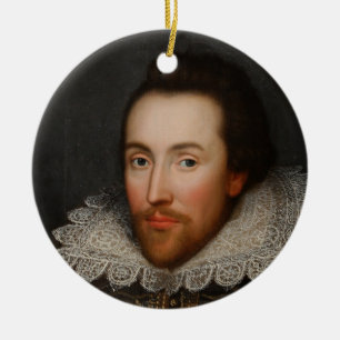 Ornement Rond En Céramique Portrait de William Shakespeare Cobbe circa 1610