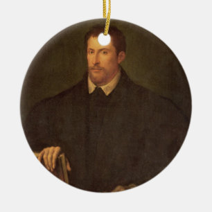 Ornement Rond En Céramique Portrait d'Ippolito Riminaldi