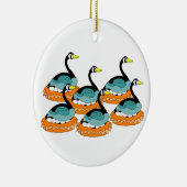 Ornement Rond En Céramique Pose de 6 oies A (Droite)