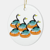 Ornement Rond En Céramique Pose de 6 oies A (Gauche)