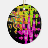 Ornement Rond En Céramique Poster d'art Abstrait Neon Glitch Imprimer (Gauche)