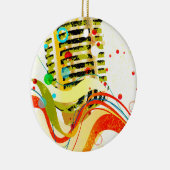 Ornement Rond En Céramique Poster du microphone de jazz (Droite)