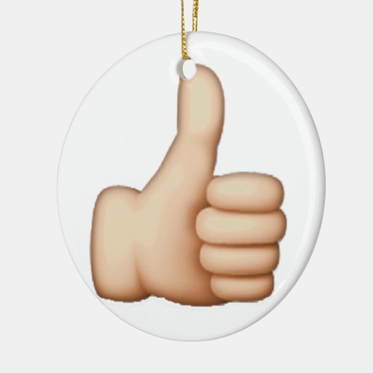 Ornement Rond En Céramique Pouce vers le haut - Emoji (Gauche)