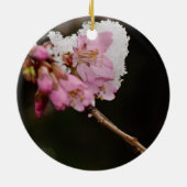 Ornement Rond En Céramique "Pour voir la cerise accrochée avec la neige" - un (Dos)