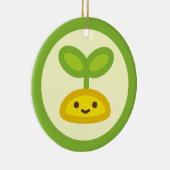 Ornement Rond En Céramique Pousse verte minuscule (Droite)