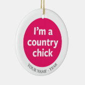 Ornement Rond En Céramique Poussin de pays (Droite)