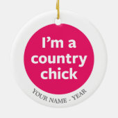 Ornement Rond En Céramique Poussin de pays (Dos)