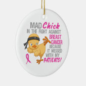 Ornement Rond En Céramique Poussin fou sali avec le sein Cancer.png des (Droite)