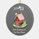 Ornement Rond En Céramique Premier Noël Dans Notre Nouvelle Maison 2016 (Ging (Gauche)