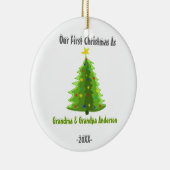 Ornement Rond En Céramique Premier Noël en tant qu'ornement de Noël de (Droite)