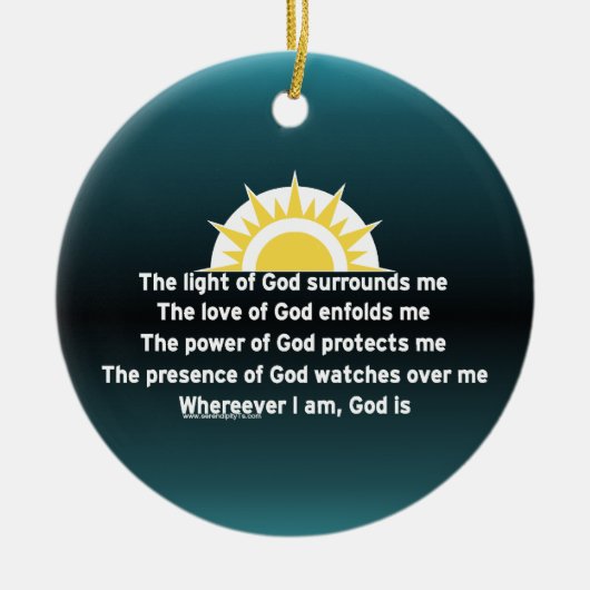 Ornement Rond En Céramique Prière de la protection (Devant)