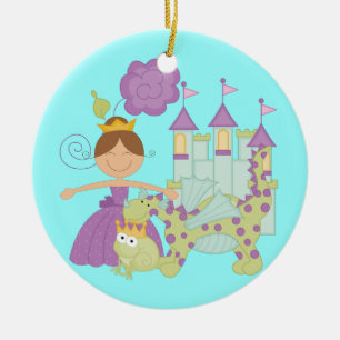 Ornement Rond En Céramique Princesse de brune