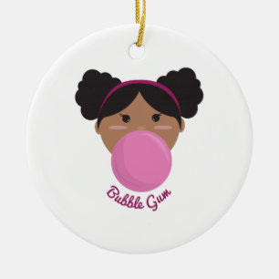 Ornement Rond En Céramique Princesse de bubble-gum
