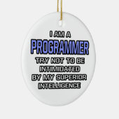 Ornement Rond En Céramique Programmer Joke ... Intelligence supérieure (Droite)