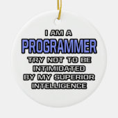 Ornement Rond En Céramique Programmer Joke ... Intelligence supérieure (Devant)