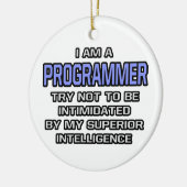 Ornement Rond En Céramique Programmer Joke ... Intelligence supérieure (Gauche)