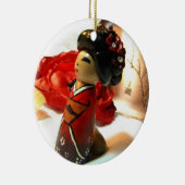 Ornement Rond En Céramique Prune rouge I (Droite)
