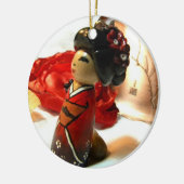 Ornement Rond En Céramique Prune rouge I (Gauche)