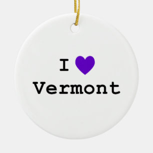 Ornement Rond En Céramique Purple I Love Vermont