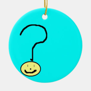 Ornement Rond En Céramique question mark emoji, art numérique des enfants :)