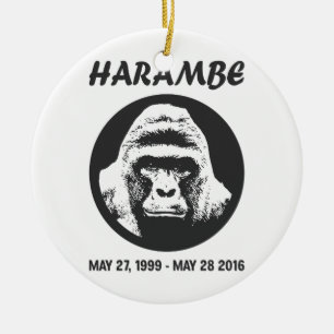 Ornement Rond En Céramique Rappelez-vous Harambe
