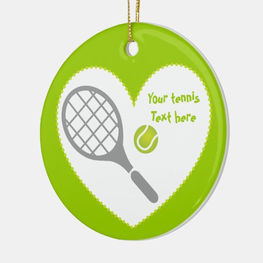 Ornement Rond En Céramique Raquette de tennis et coutume de balle (Gauche)