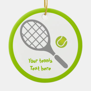 Ornement Rond En Céramique Raquette de tennis et coutume de balle