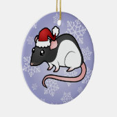 Ornement Rond En Céramique Rat de Noël (Droite)